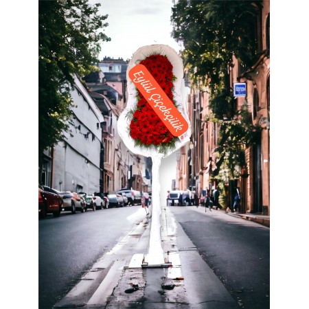 Duvak Çelenk Tekli Kırmızı